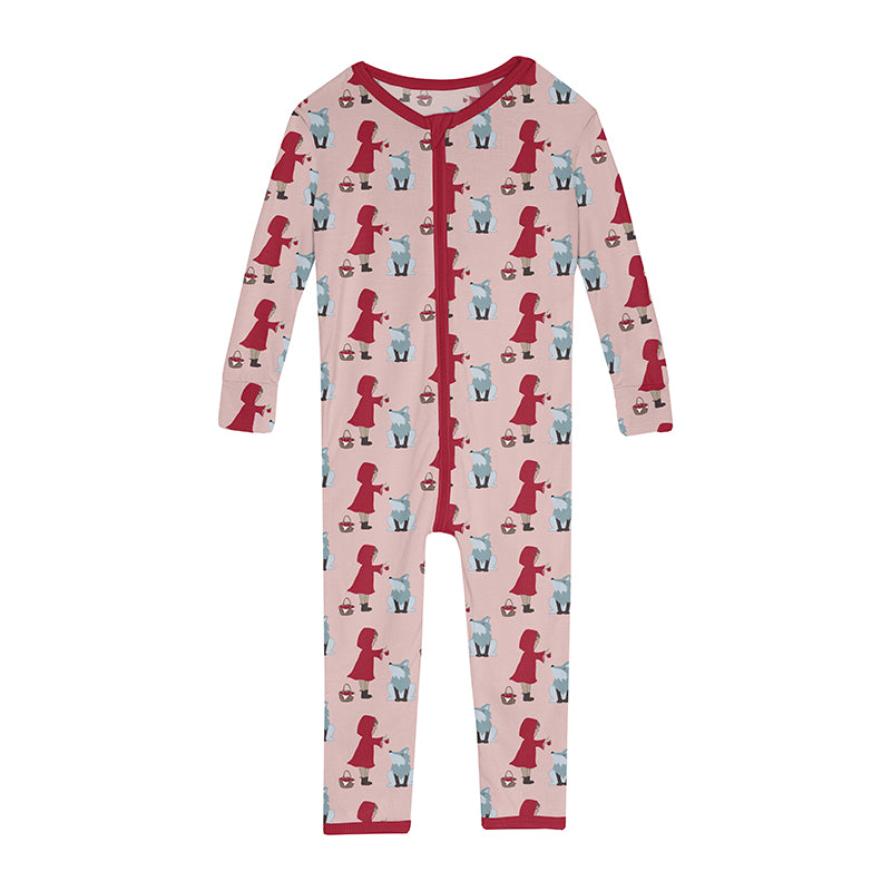 baby rose let's be friends zipper convertible footie