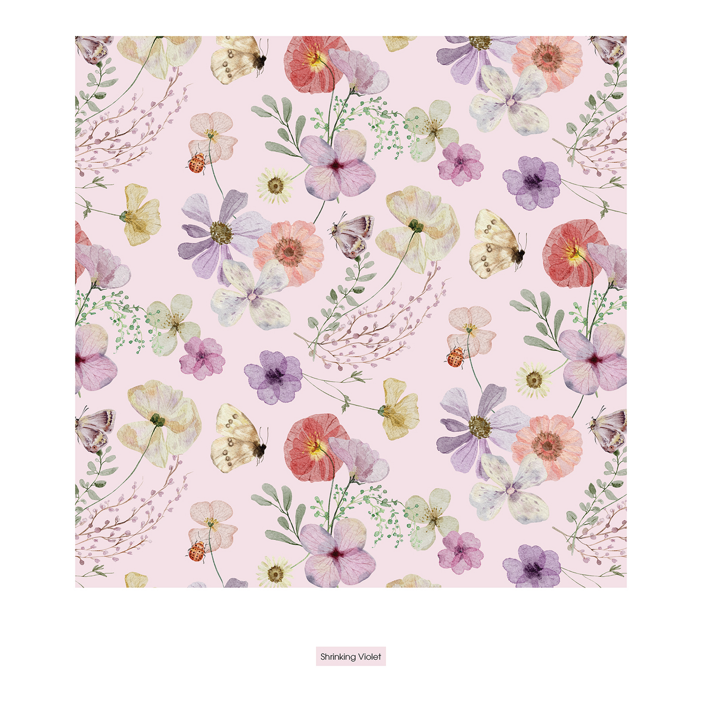 shrinking violet pressed flowers convertible sleeper w/zipper