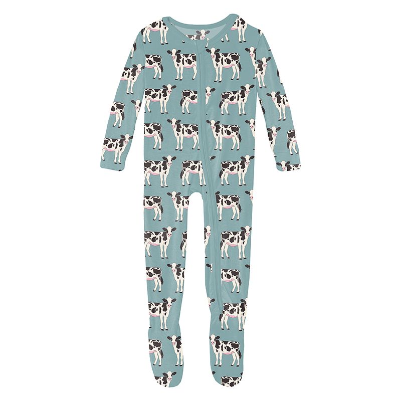 jade cows classic zipper footie