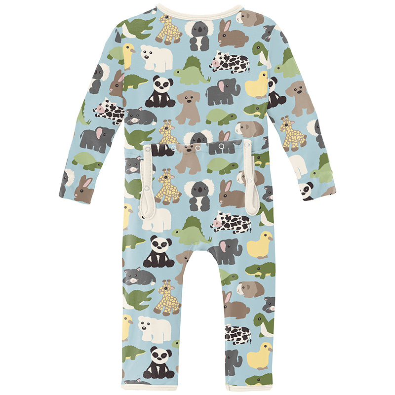 spring sky too many stuffies zipper coverall