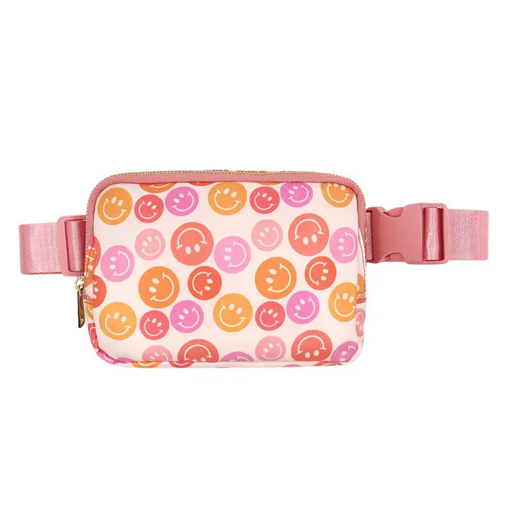 happy face belt bag