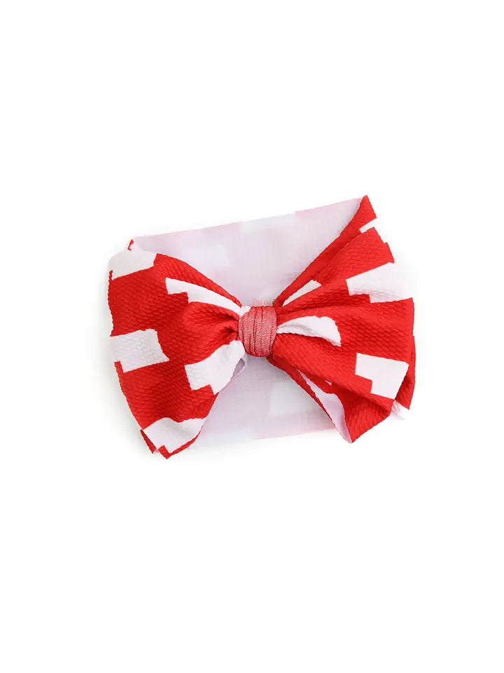 nebraska scarlet and cream headwrap