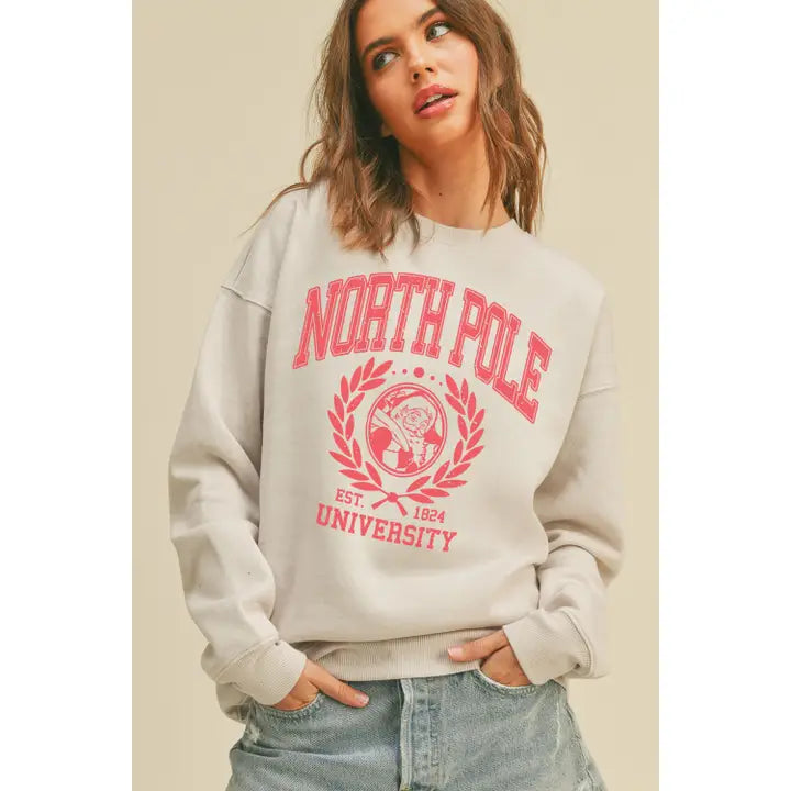 north pole university Christmas crewneck sweatshirt