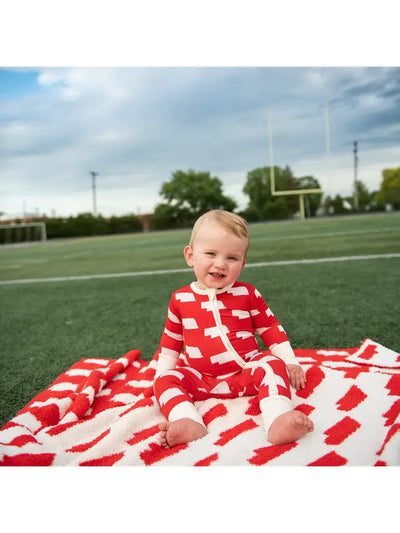 pajama sleepies nebraska scarlet and cream