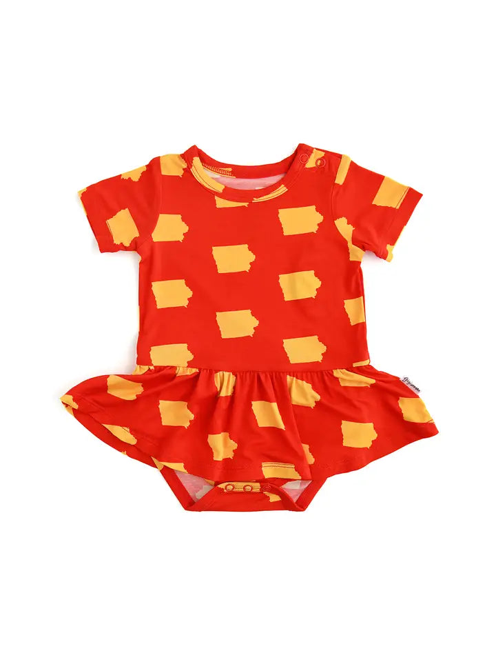 tutu onesie iowa cardinal and gold