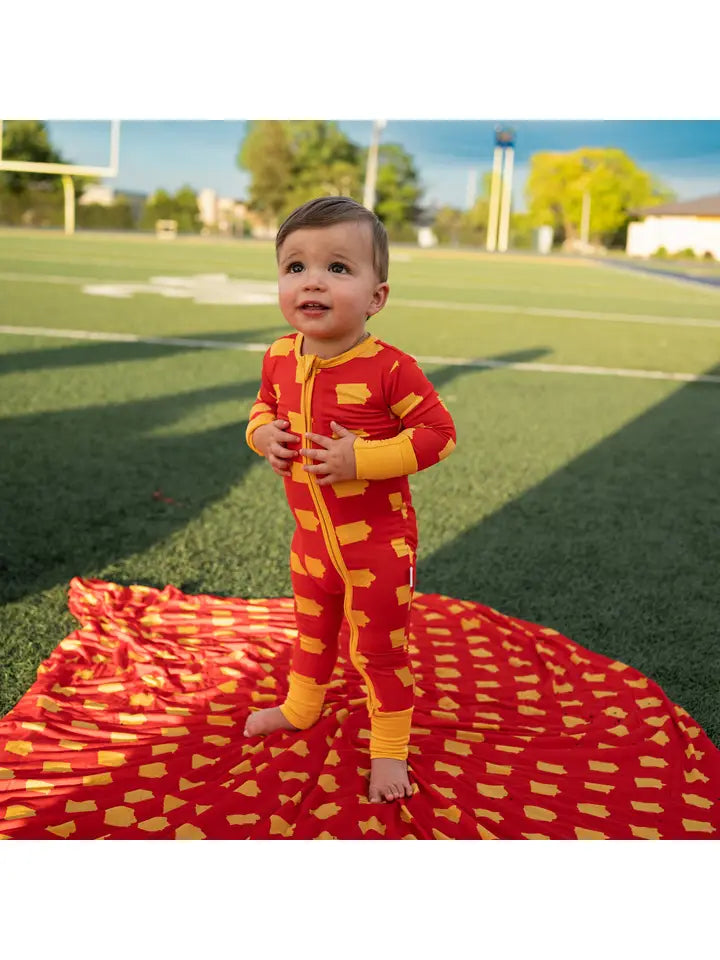 pajama sleepies iowa cardinal and gold