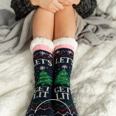 cozy sherpa non slip socks