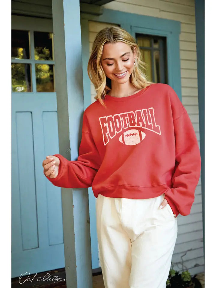 football mid graphic sweatshirt in red