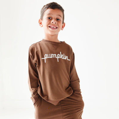 pumpkin pinecone bamboo french terry pullover