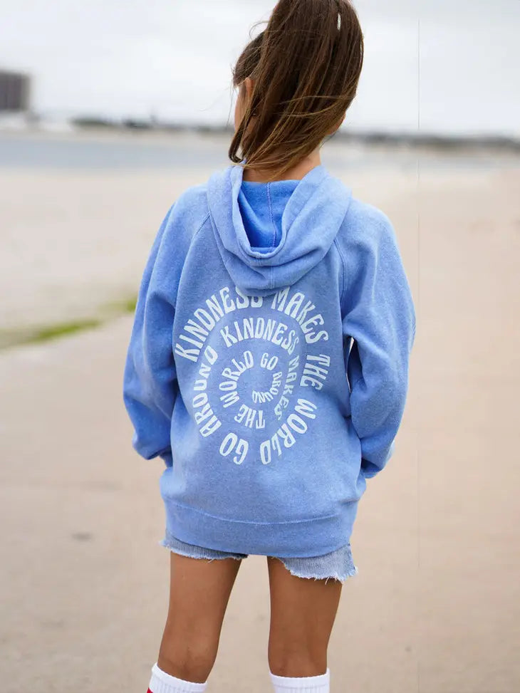 kids blue world hoodie