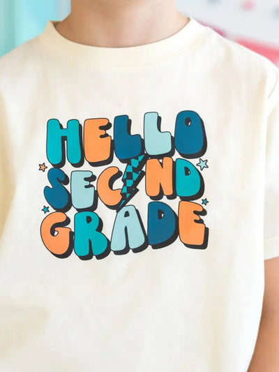 hello second grade short sleeve tee