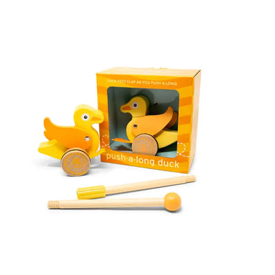 duck roll along push toy