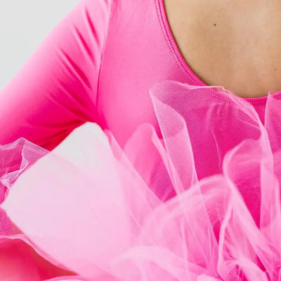 hot pink 3/4 tutu leotard