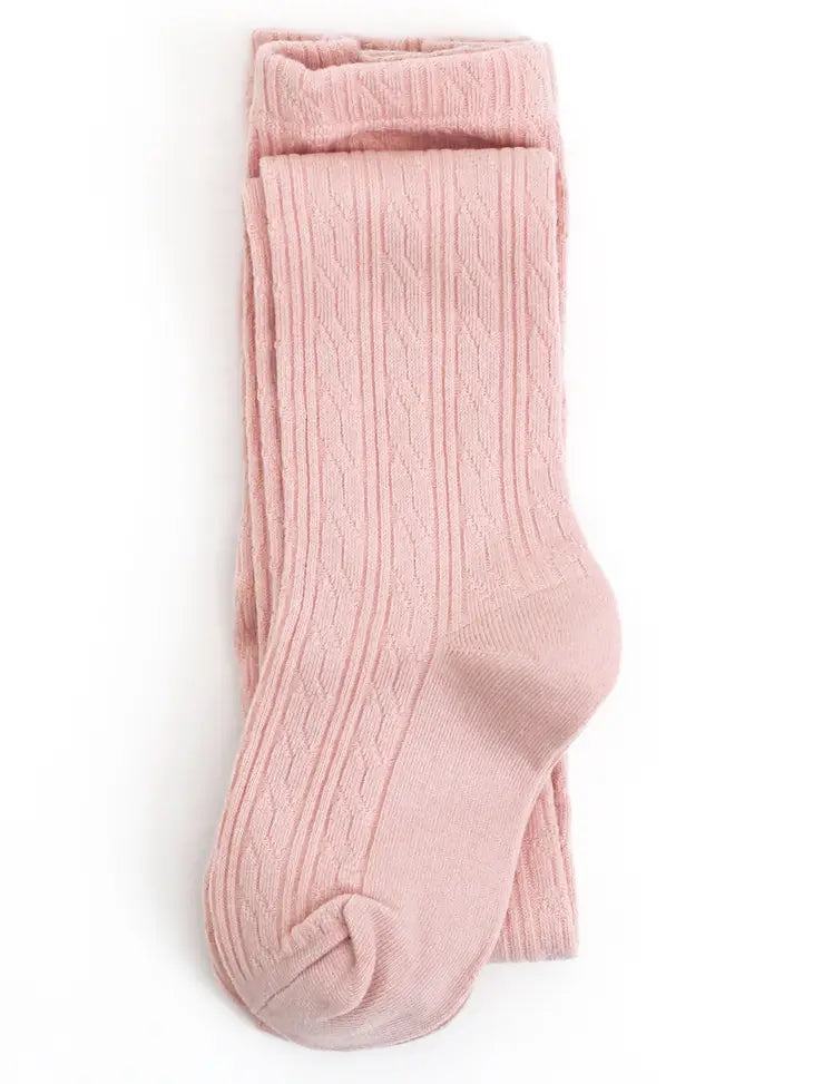 ballet pink cable knit tights