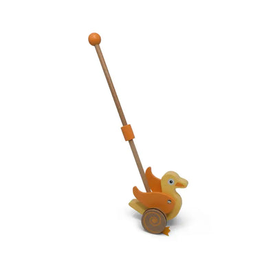 duck roll along push toy