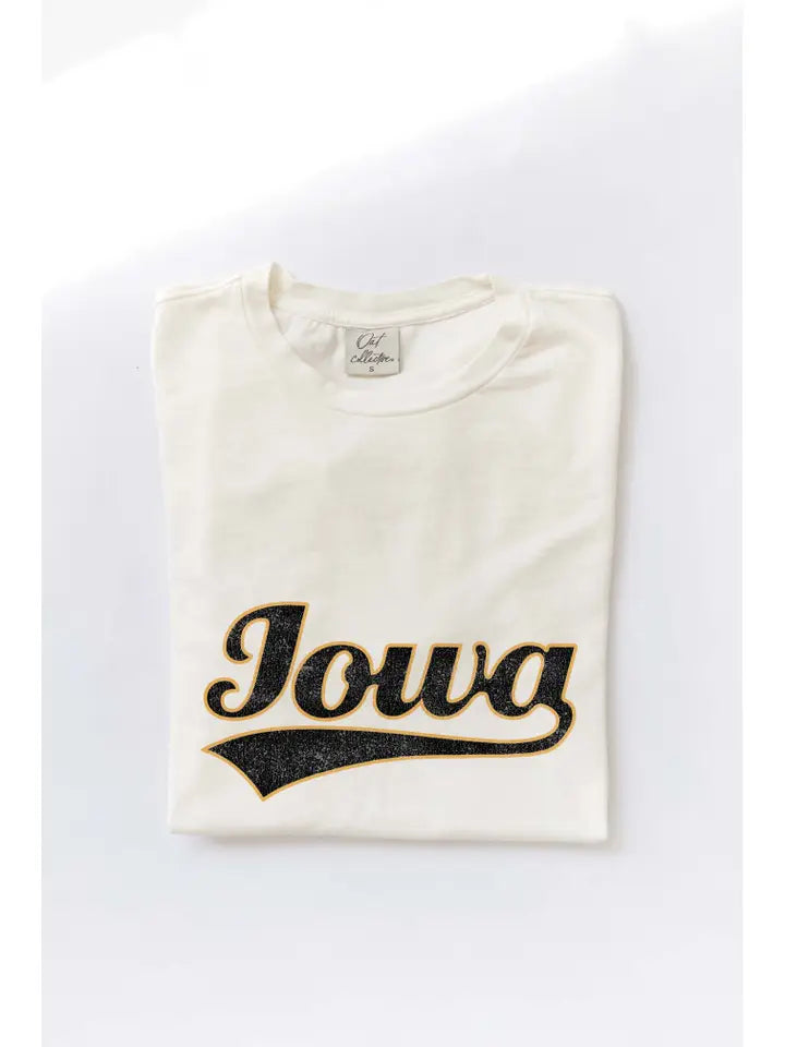 iowa varsity vintage tee in off white