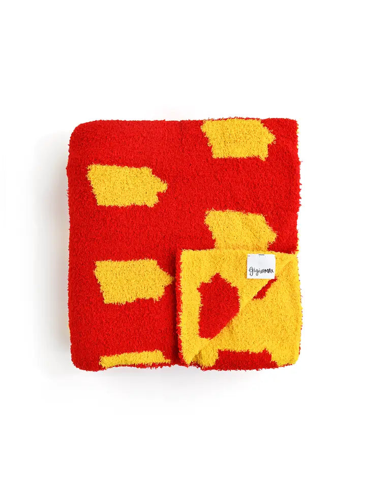 iowa cardinal and gold plush blanket