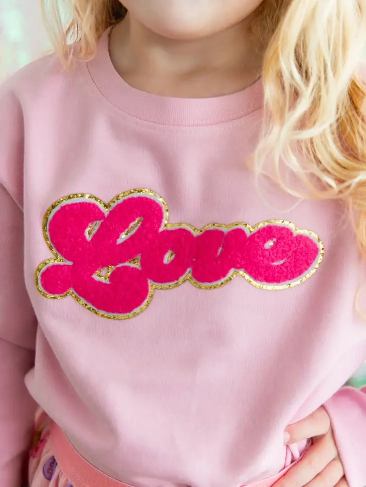 love script patch sweatshirt