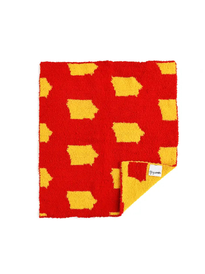 iowa cardinal and gold mini blanket