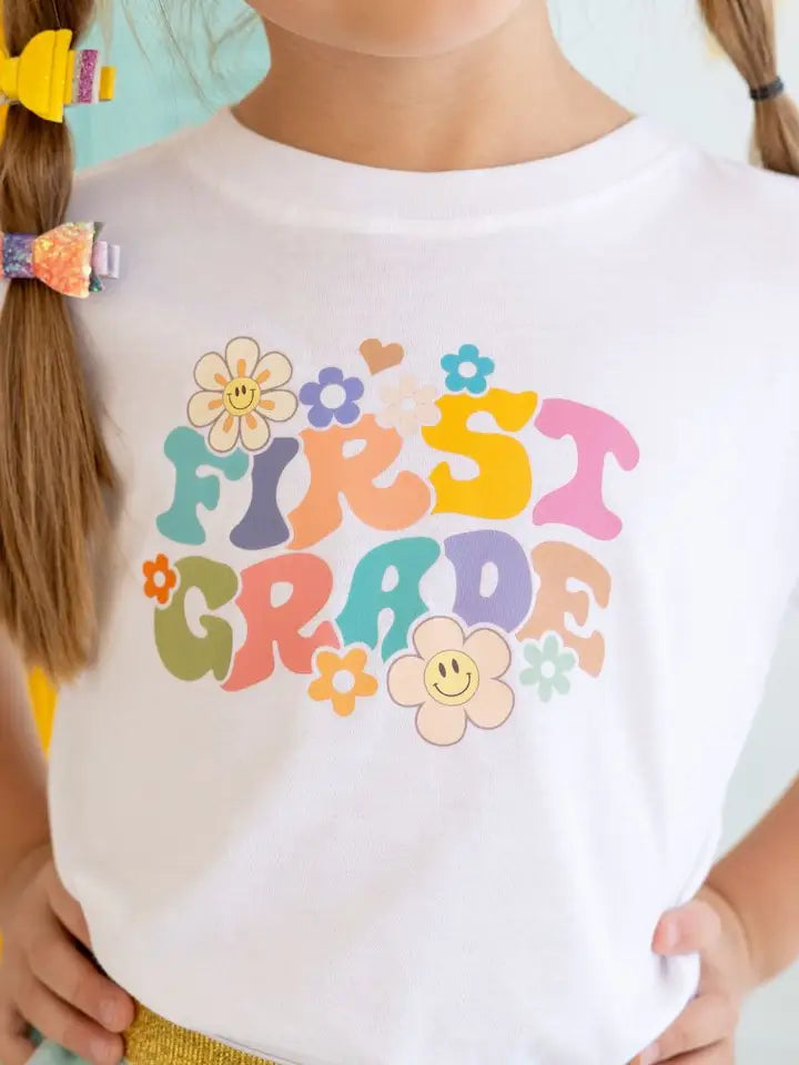 first grade retro short sleeve tee