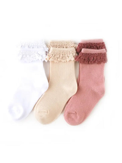 girlhood lace midi sock 3 pack
