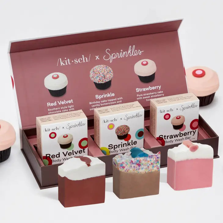 sprinkles cupcakes x kitsch 3 pc body wash set