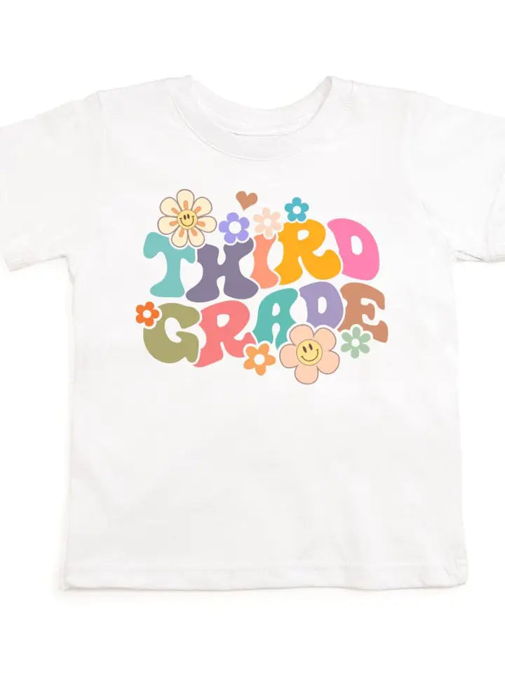 third grade retro short sleeve tee