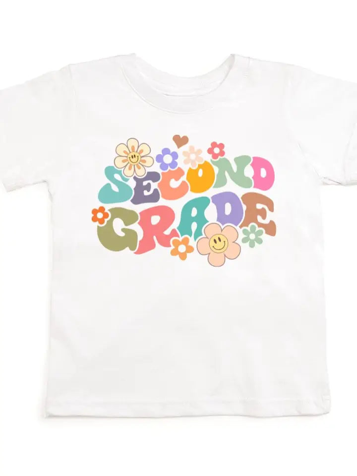 second grade retro short sleeve tee