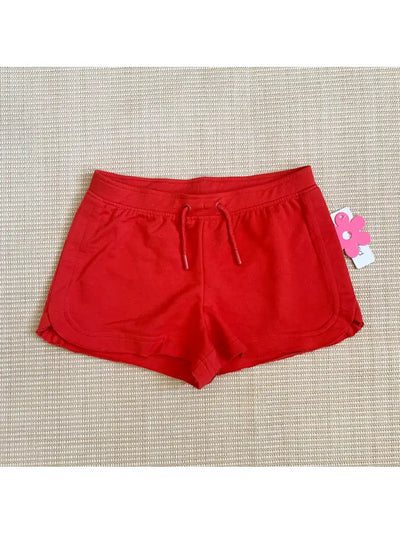red raw edge shorts