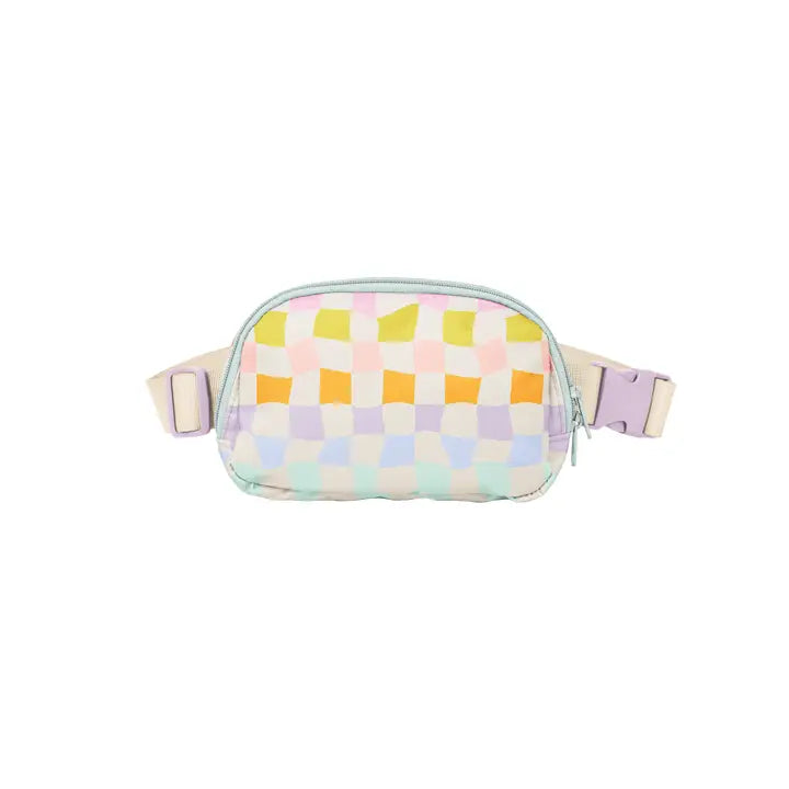 carnival check belt bag