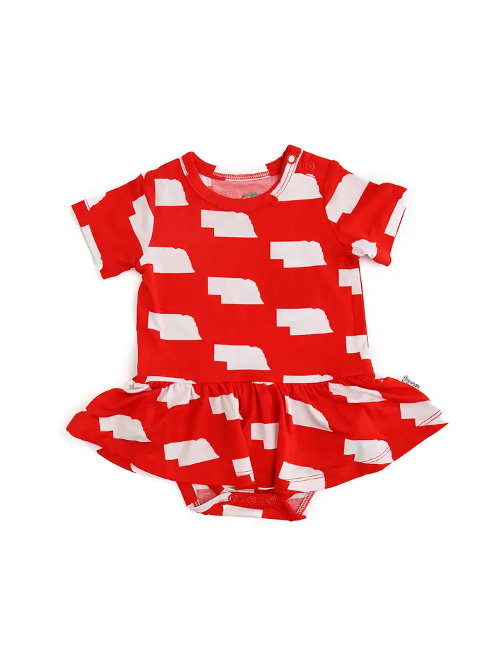 tutu onesie nebraska scarlet and cream