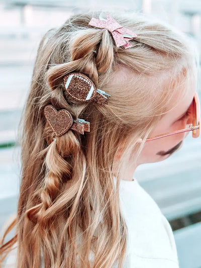 football bow hairclips