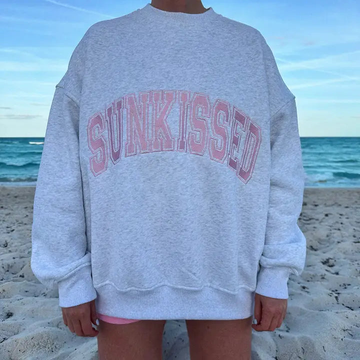 pearl gray sunkissed coconut logo sweatshirt