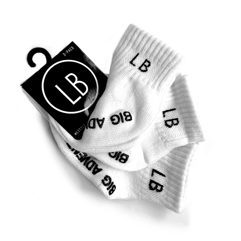 little bipsy sock 3 pack in white