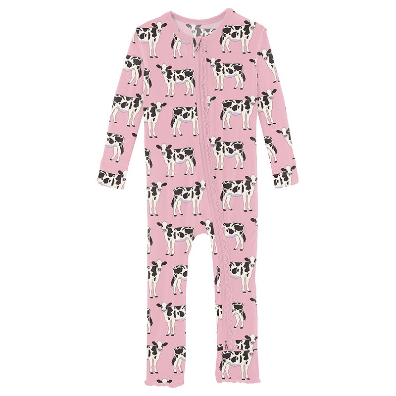 cake pop cows muffin ruffle zipper coverall