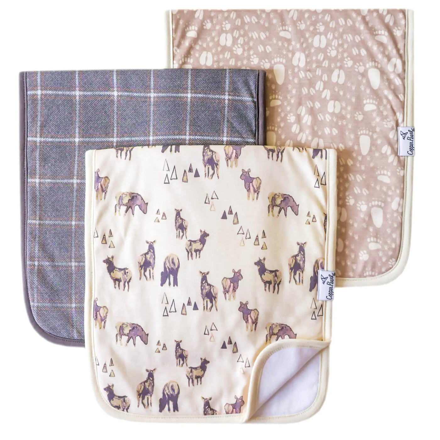 timber burp cloth set 3 pack