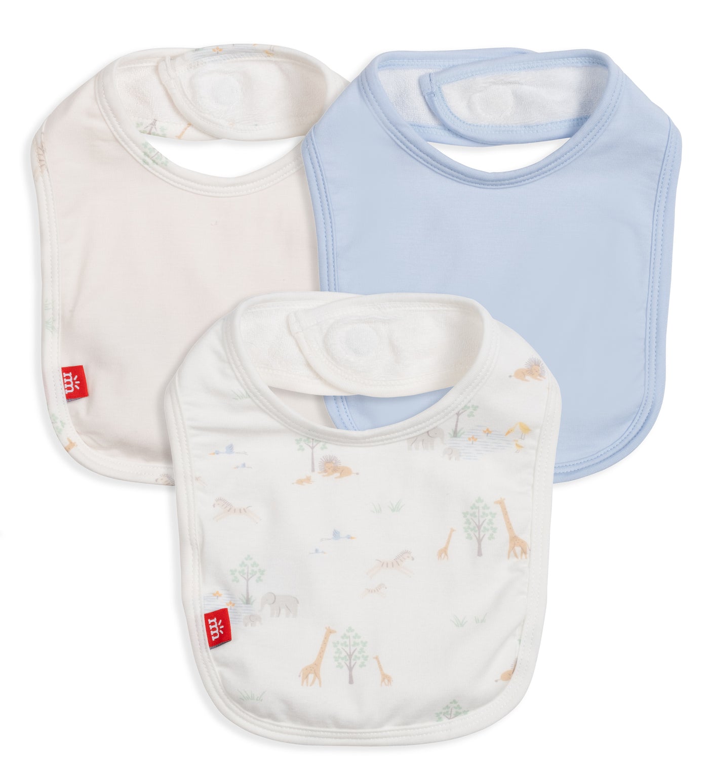 magnetic me white serene 3 pack bib set