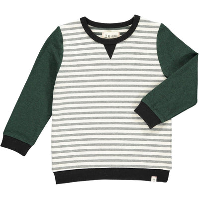 obian black/green/cream stripe sweatshirt