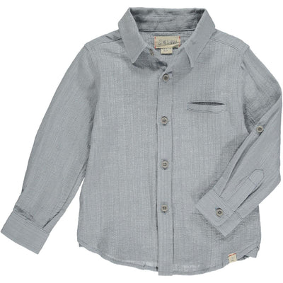 merchant ls solid gray gauze shirt
