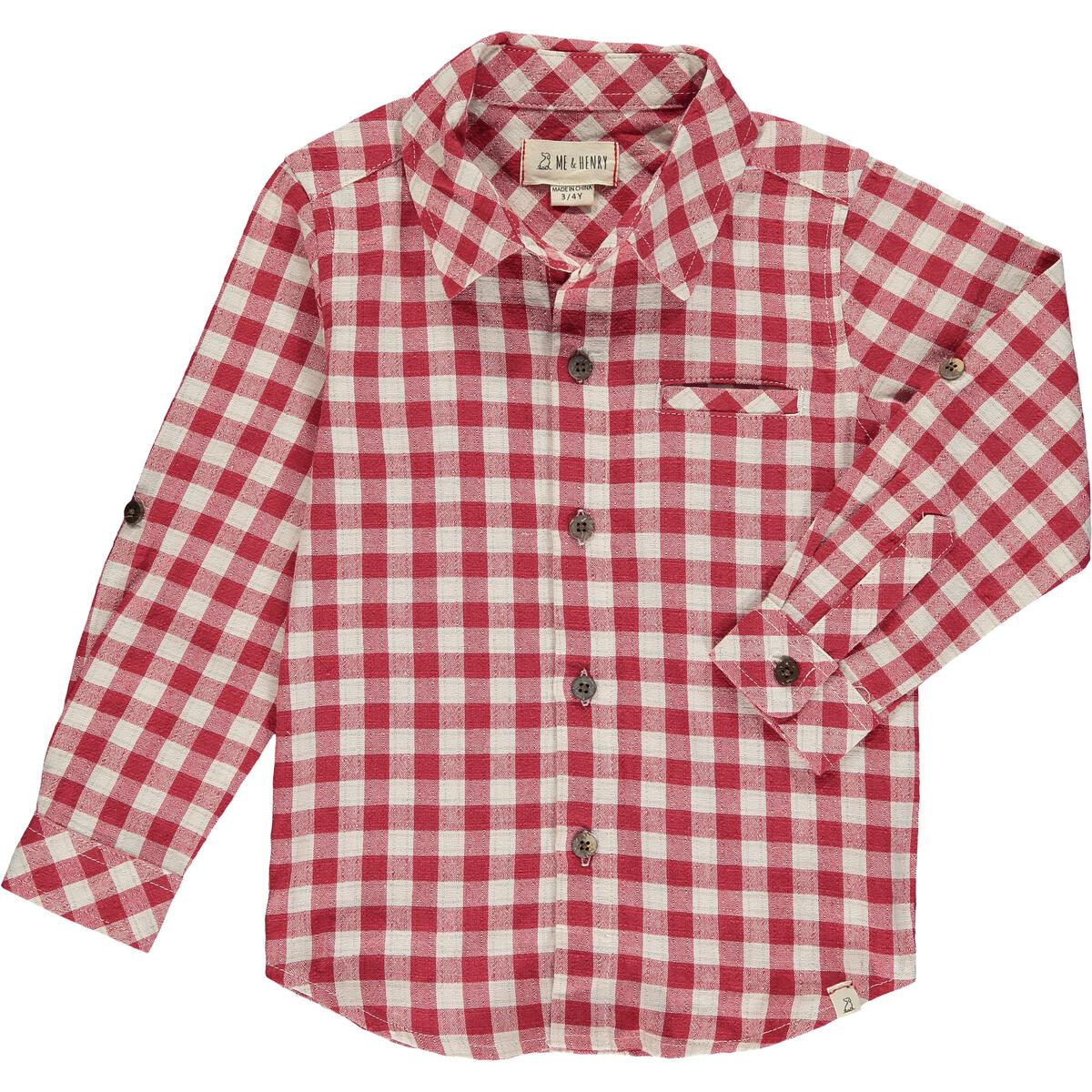 red/cream atwood gold plaid woven shirt