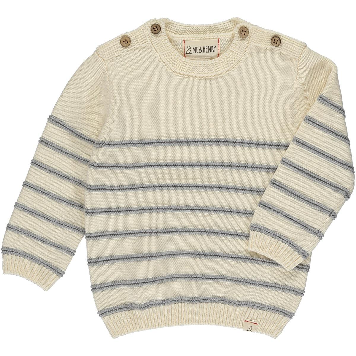 baby breton grey stripe sweater