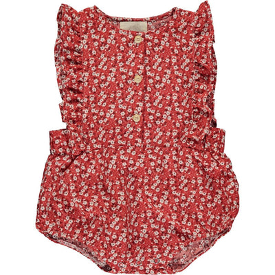 red ditsy floral megan bubble