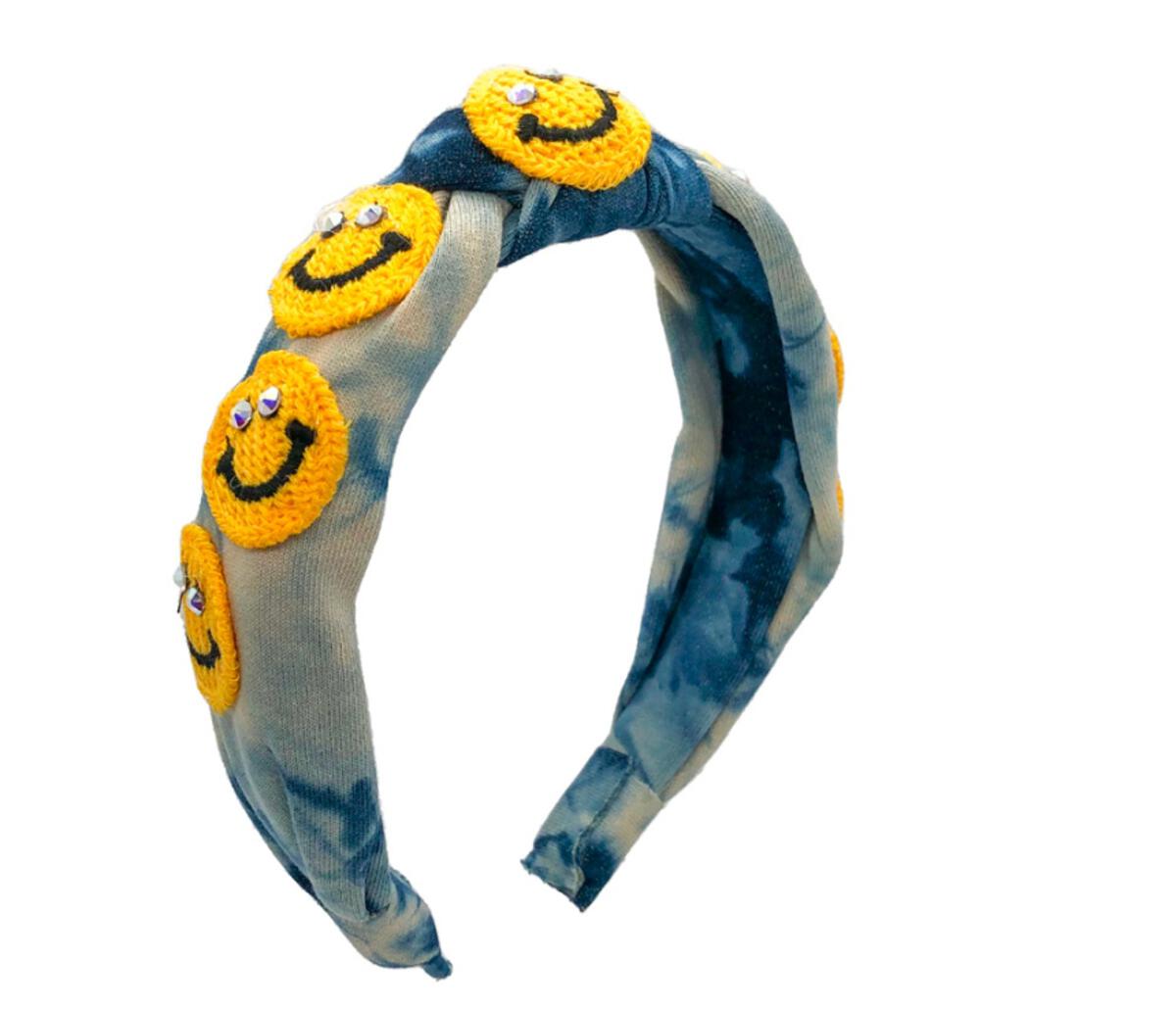 crystalized tie dye patched knot headband
