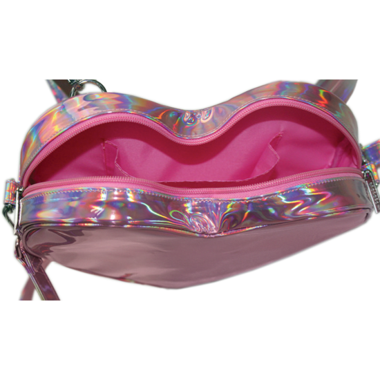 PINK HOLOGRAPHIC HEART BAG