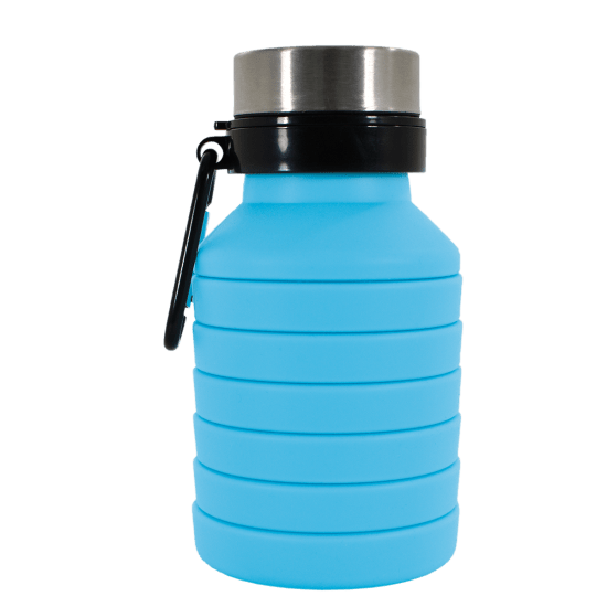 light blue collapsible water bottle