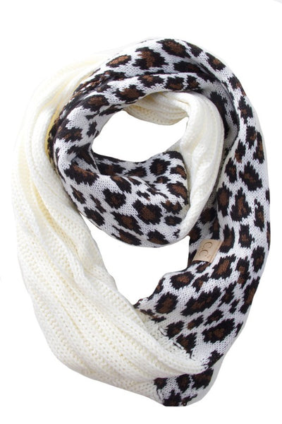 solid and animal print scarf (more colors)