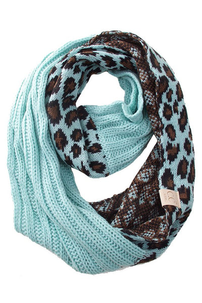 solid and animal print scarf (more colors)