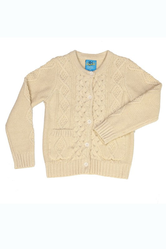 VINTAGE IVORY CABLE KNIT CARDIGAN