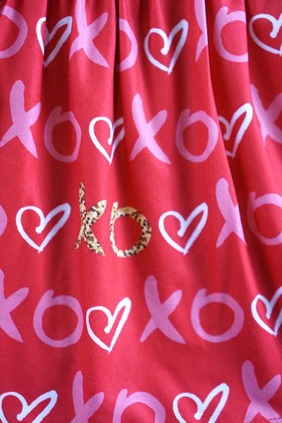RED VALENTINE'S XOXO PRINT BELL DRESS