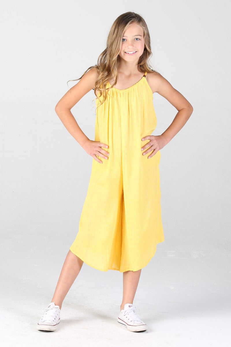 YELLOW PULL ON JUMPSUIT